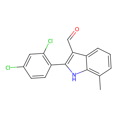 2-(2,4-dichlorophenyl)-7-methyl-1H-indole-3-carbaldehyde structure