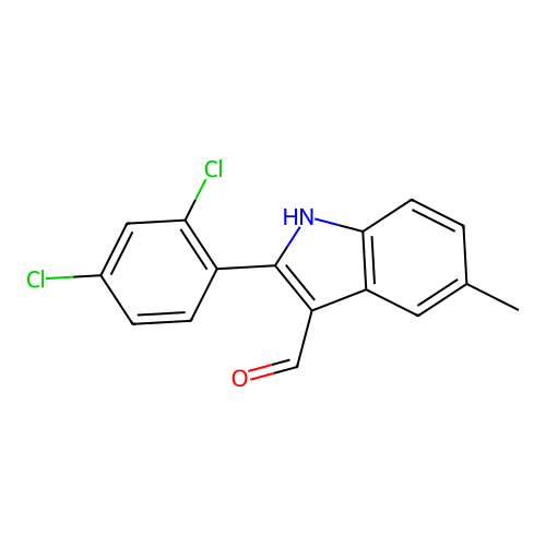 2-(2,4-dichlorophenyl)-5-methyl-1H-indole-3-carbaldehyde structure