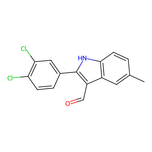 2-(3,4-dichlorophenyl)-5-methyl-1H-indole-3-carbaldehyde structure