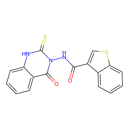 N-(4-oxo-2-sulfanylquinazolin-3(4H)-yl)-1-benzothiophene-3-carboxamide structure