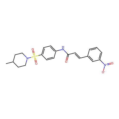 (E)-N-[4-(4-methylpiperidin-1-yl)sulfonylphenyl]-3-(3-nitrophenyl)prop-2-enamide structure