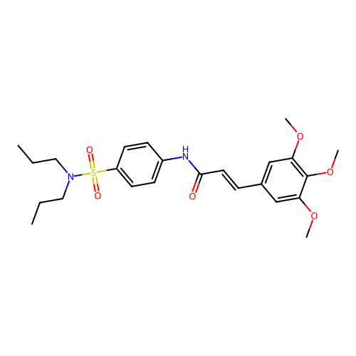 (E)-N-[4-(dipropylsulfamoyl)phenyl]-3-(3,4,5-trimethoxyphenyl)prop-2-enamide structure