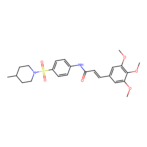 (E)-N-[4-(4-methylpiperidin-1-yl)sulfonylphenyl]-3-(3,4,5-trimethoxyphenyl)prop-2-enamide structure