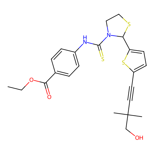 Ethyl 4-[({2-[5-(4-hydroxy-3,3-dimethyl-1-butyn-1-yl)-2-thie structure