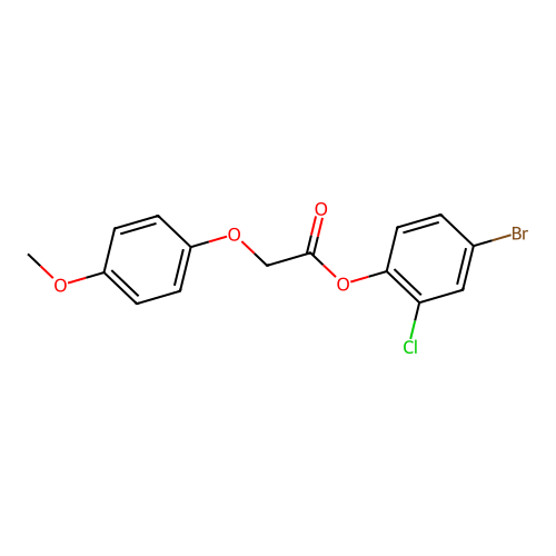 4-Bromo-2-chlorophenyl (4-methoxyphenoxy)acetate structure