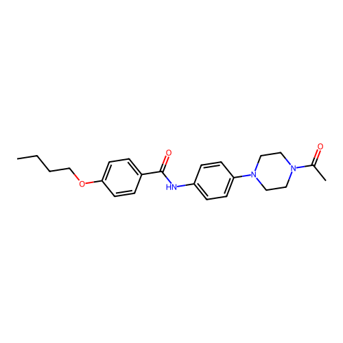 N-[4-(4-acetylpiperazin-1-yl)phenyl]-4-butoxybenzamide structure