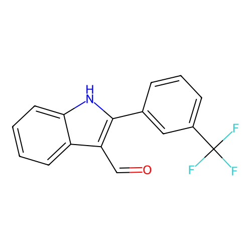 2-[3-(trifluoromethyl)phenyl]-1H-indole-3-carbaldehyde structure