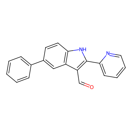 5-phenyl-2-pyridin-2-yl-1H-indole-3-carbaldehyde structure