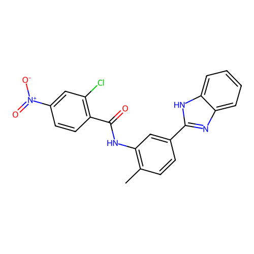 N-[5-(1H-benzimidazol-2-yl)-2-methylphenyl]-2-chloro-4-nitrobenzamide structure