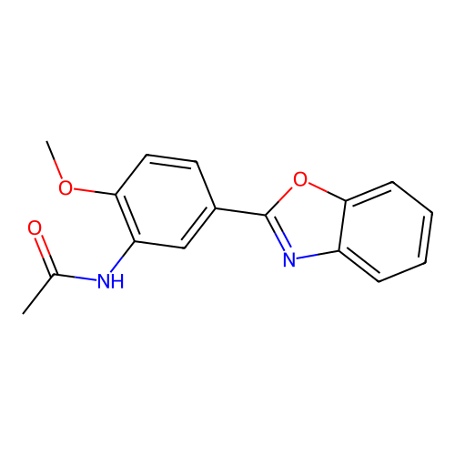 N-[5-(1,3-benzoxazol-2-yl)-2-methoxyphenyl]acetamide structure