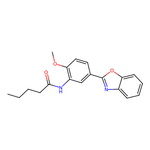 N-[5-(1,3-benzoxazol-2-yl)-2-methoxyphenyl]pentanamide structure