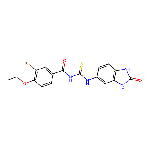 3-bromo-4-ethoxy-N-[(2-oxo-2,3-dihydro-1H-benzimidazol-5-yl)carbamothioyl]benzamide structure