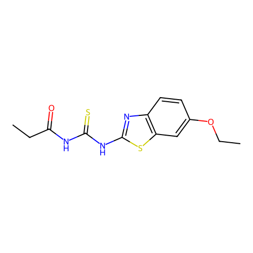 N-[(6-ethoxy-1,3-benzothiazol-2-yl)carbamothioyl]propanamide structure