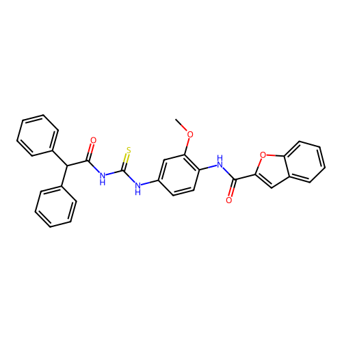 2-benzofurancarboxamide,n-[4-[[[(diphenylacetyl)amino]thioxomethyl]amino]-2-methoxyphenyl]- structure