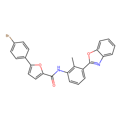 N-[3-(1,3-benzoxazol-2-yl)-2-methylphenyl]-5-(4-bromophenyl)furan-2-carboxamide structure