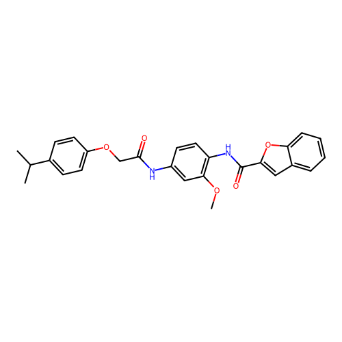 2-benzofurancarboxamide,n-[2-methoxy-4-[[[4-(1-methylethyl)phenoxy]acetyl]amino]phenyl]- structure
