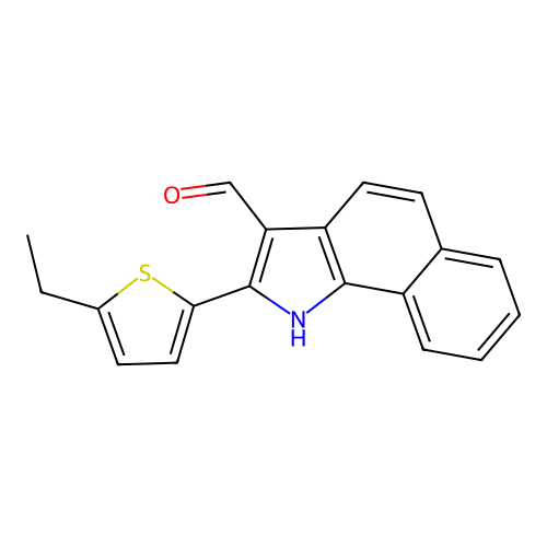 2-(5-ethylthiophen-2-yl)-1H-benzo[g]indole-3-carbaldehyde structure