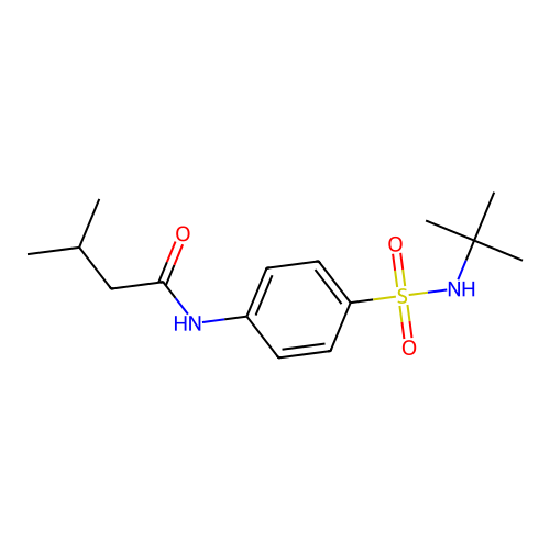N-[4-(tert-butylsulfamoyl)phenyl]-3-methylbutanamide structure