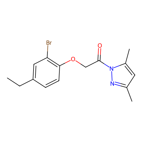 2-(2-Bromo-4-ethylphenoxy)-1-(3,5-dimethylpyrazol-1-yl)ethanone structure