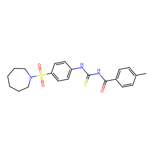 N-[4-(1-azepanylsulfonyl)phenyl]-N'-(4-methylbenzoyl)thiourea structure