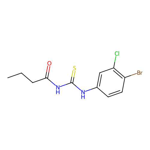 N-[(4-bromo-3-chlorophenyl)carbamothioyl]butanamide structure