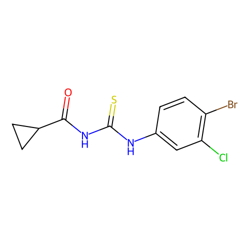 N-[(4-bromo-3-chlorophenyl)carbamothioyl]cyclopropanecarboxamide structure