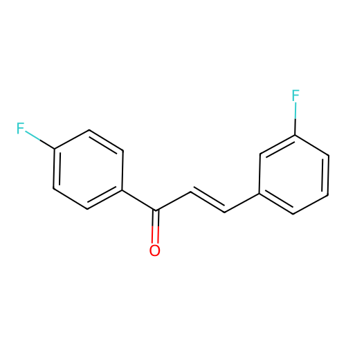 (E)-3-(3-fluorophenyl)-1-(4-fluorophenyl)prop-2-en-1-one structure