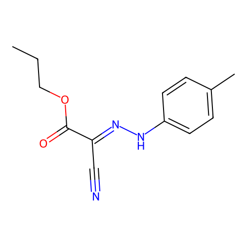 Acetic acid, cyano((4-methylphenyl)hydrazono)-, propyl ester structure