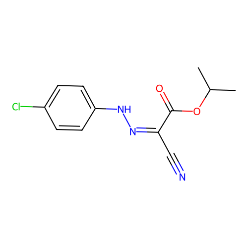 Acetic acid, ((4-chlorophenyl)hydrazono)cyano-, 1-methylethyl ester structure