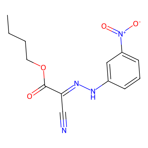 Acetic acid, cyano((3-nitrophenyl)hydrazono)-, butyl ester structure