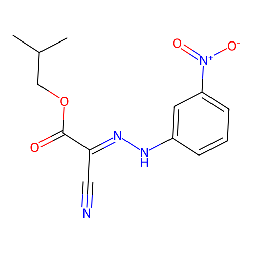 Acetic acid, cyano((3-nitrophenyl)hydrazono)-, 2-methylpropyl ester structure