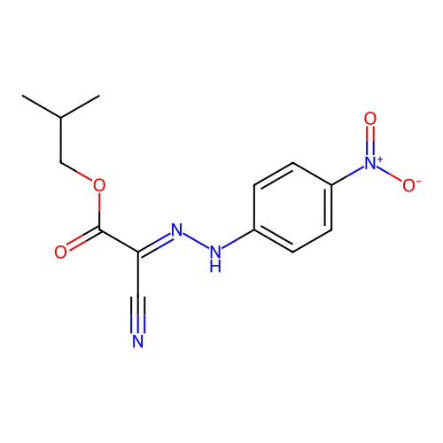 Acetic acid, cyano((4-nitrophenyl)hydrazono)-, 2-methylpropyl ester structure