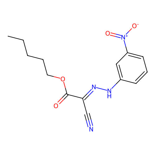 Acetic acid, cyano((3-nitrophenyl)hydrazono)-, pentyl ester structure