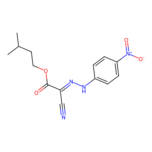 Acetic acid, cyano((4-nitrophenyl)hydrazono)-, 3-methylbutyl ester structure
