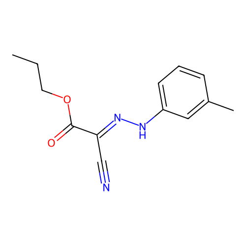 Acetic acid, cyano((3-methylphenyl)hydrazono)-, propyl ester structure