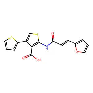 2-{[3-(2-Furyl)acryloyl]amino}-2',4-bithiophene-3-carboxylic acid structure