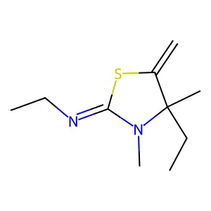 3,4-Dimethyl-4-ethyl-5-methylene-2-ethylimino-1,3-thiazolidine structure