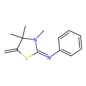 3,4,4-Trimethyl-5-methylene-2-phenylimino-1,3-thiazolidine structure