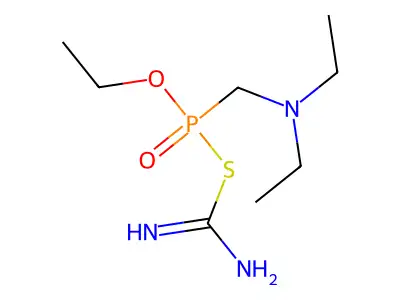 Pseudourea, 2-thio-, O-ethyl-diethylaminomethylphosphite structure