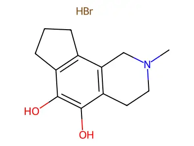 2-Methyl-2,3,4,7,8,9-hexahydro-1H-cyclopent(h)isoquinoline-5,6-diol hydrobromide structure