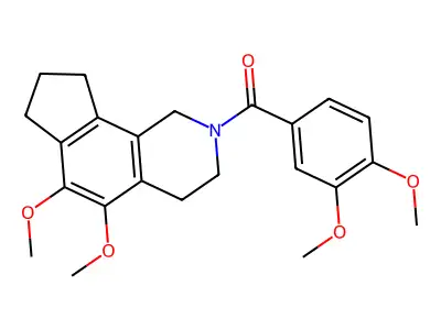 1H-Cyclopent(h)isoquinoline, 2,3,4,7,8,9-hexahydro-5,6-dimethoxy-2-(3,4-dimethoxybenzoyl)- structure