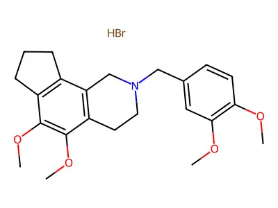 1H-Cyclopent(h)isoquinoline, 2,3,4,7,8,9-hexahydro-5,6-dimethoxy-2-(3,4-dimethoxybenzyl)-, hydrobromide structure
