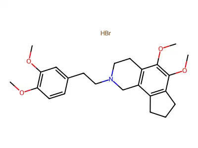 1H-Cyclopent(h)isoquinoline, 2,3,4,7,8,9-hexahydro-5,6-dimethoxy-3-(3,4-dimethoxyphenethyl)-,hydrobromide structure
