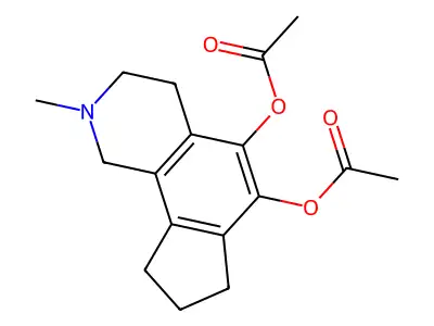 1H-Cyclopent(h)isoquinoline-5,6-diol, 2,3,4,7,8,9-hexahydro-2-methyl-, diacetate (ester) structure