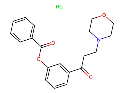 Propiophenone, 3'-hydroxy-3-morpholino-, benzoate (ester), hydrochloride structure