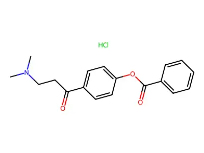 1-Propanone, 1-(4-(benzoyloxy)phenyl)-3-(dimethylamino)-, hydrochloride structure