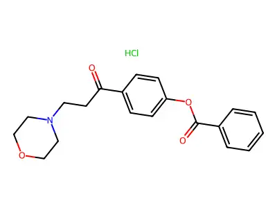 1-Propanone, 1-(4-(benzoyloxy)phenyl)-3-(4-morpholinyl)-, hydrochloride structure