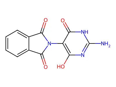 2-(2-amino-4-hydroxy-6-oxo-1H-pyrimidin-5-yl)isoindole-1,3-dione structure