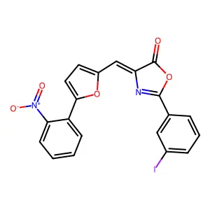 (4Z)-2-(3-iodophenyl)-4-[[5-(2-nitrophenyl)furan-2-yl]methylidene]-1,3-oxazol-5-one structure