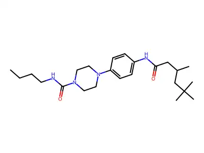 N-butyl-4-[4-(3,5,5-trimethylhexanoylamino)phenyl]piperazine-1-carboxamide structure
